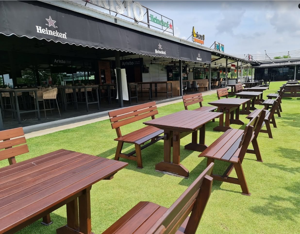 Outdoor Picnic-Style Table with Benches